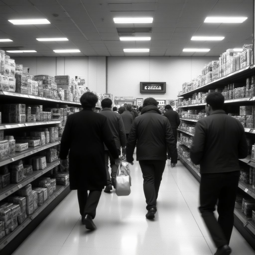 Argentinos haciendo cola en supermercados durante la hiperinflación
